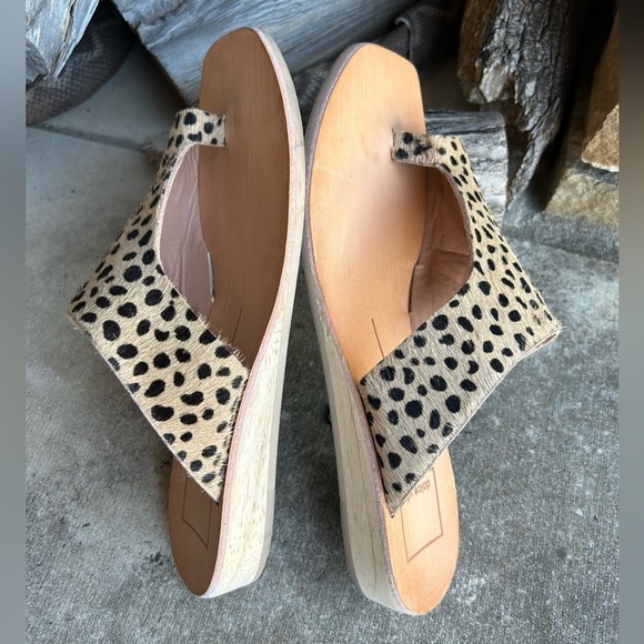 Dolce Vita Leopard calf hair square toe slide sandal Sz-6. B - Picture 5 of 9